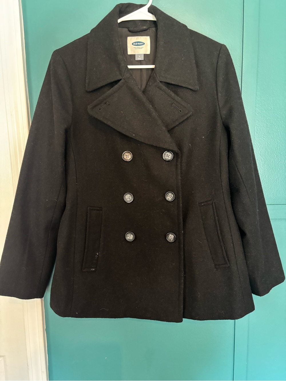 Old Navy Women's Black Double-Breasted Peacoat